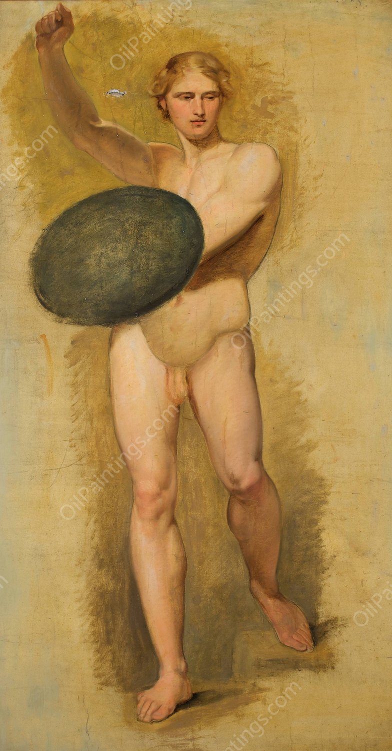 Jungling mit Schild by Carl Rahl - Hand-Painted Oil Painting Reproduction