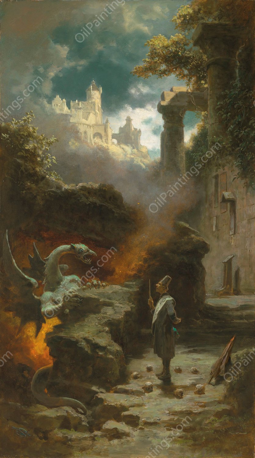 Der Hexenmeister  by Carl Spitzweg - Hand-Painted Oil Painting Reproduction