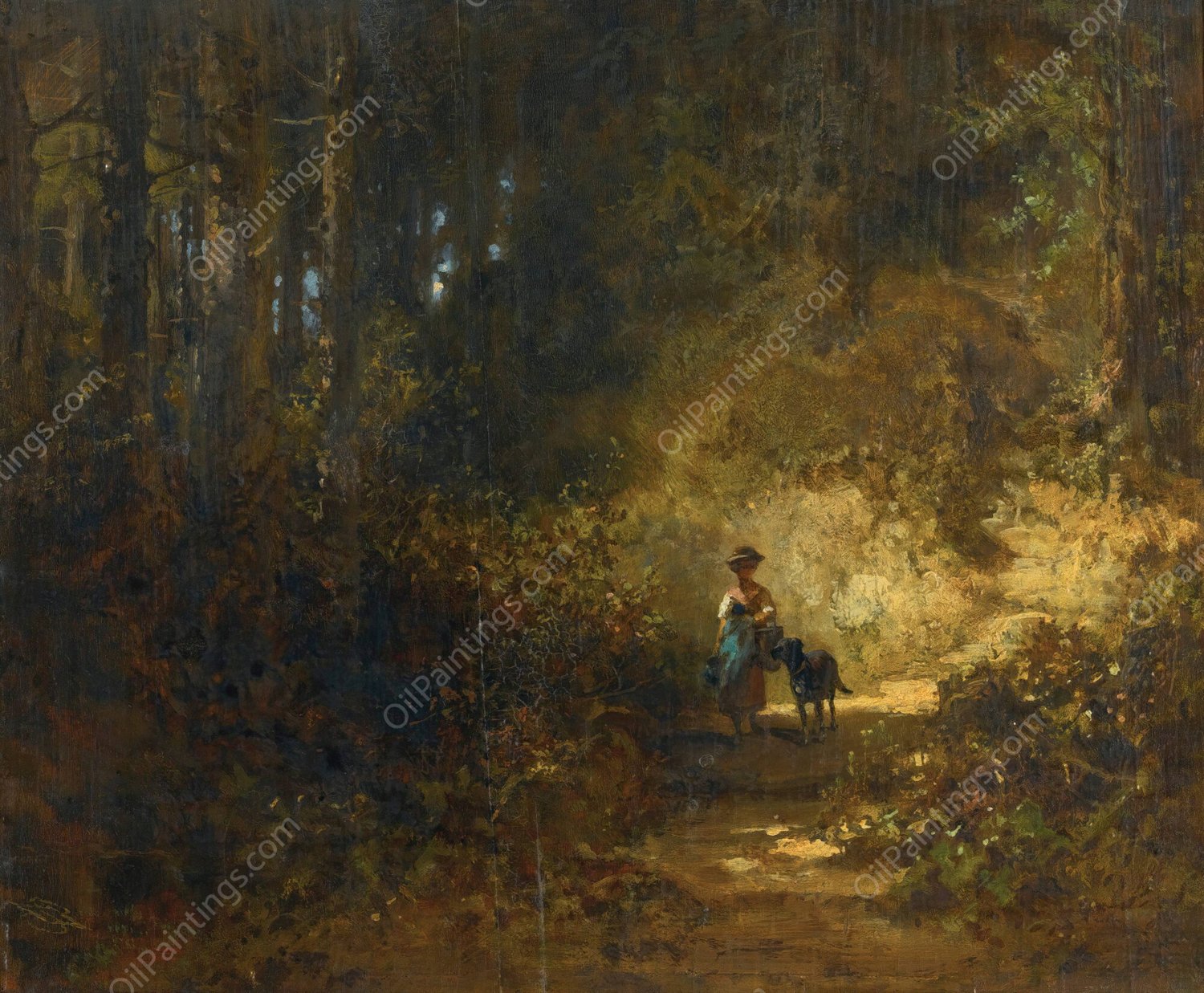 Im Walde  by Carl Spitzweg - Hand-Painted Oil Painting Reproduction