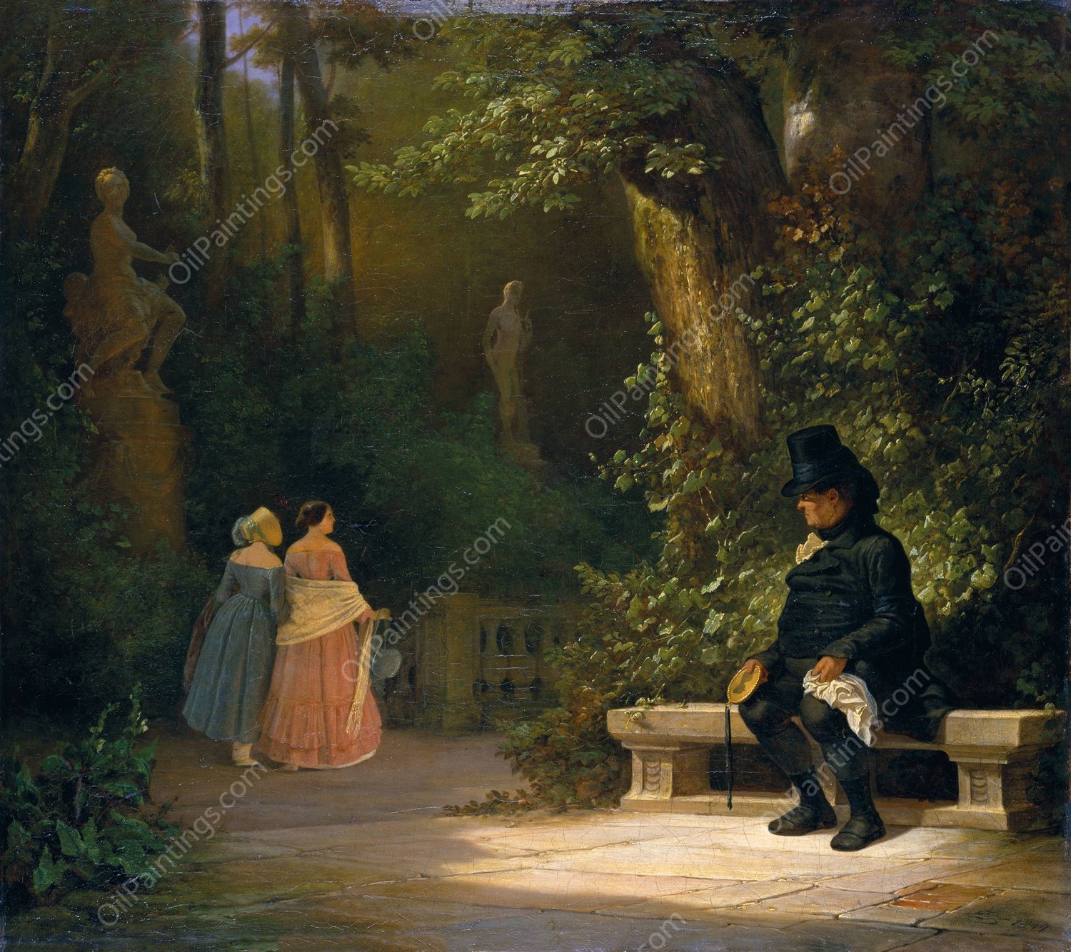 The Widower  by Carl Spitzweg - Hand-Painted Oil Painting Reproduction