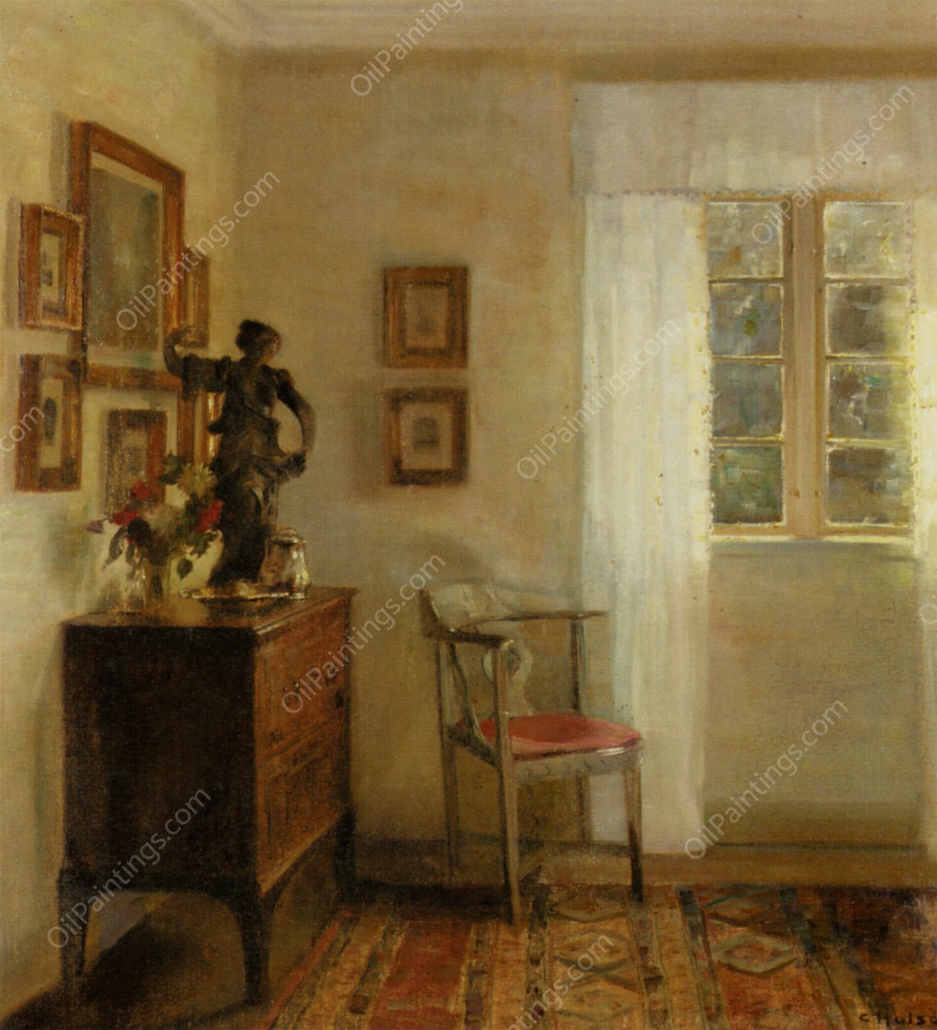 Interieur Med Chatol by Carl Vilhelm Holsoe - Hand-Painted Oil Painting Reproduction