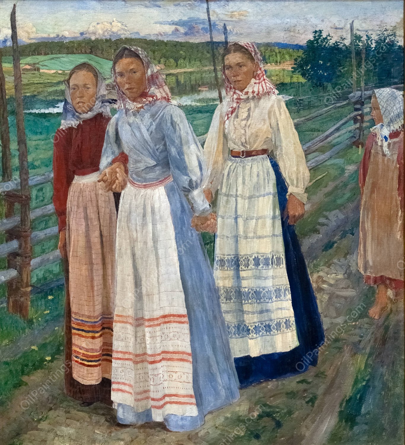 Saturday Evening  by Carl Wilhelmson - Hand-Painted Oil Painting Reproduction