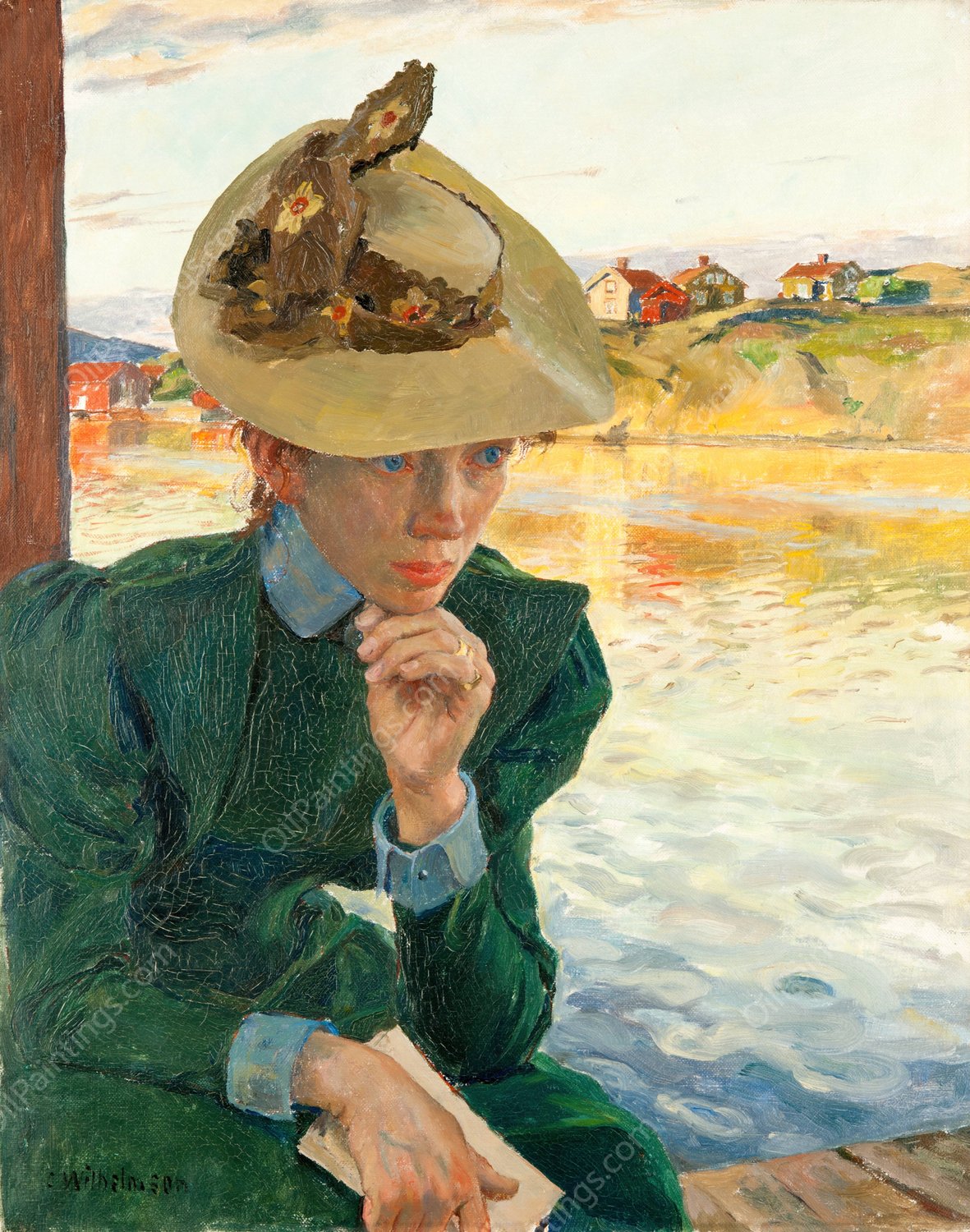Scene from the Swedish West Coast  by Carl Wilhelmson - Hand-Painted Oil Painting Reproduction