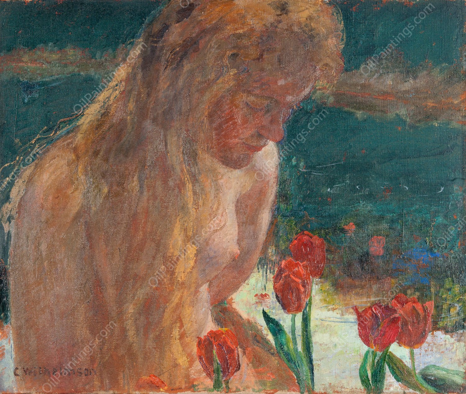 Undine  by Carl Wilhelmson - Hand-Painted Oil Painting Reproduction