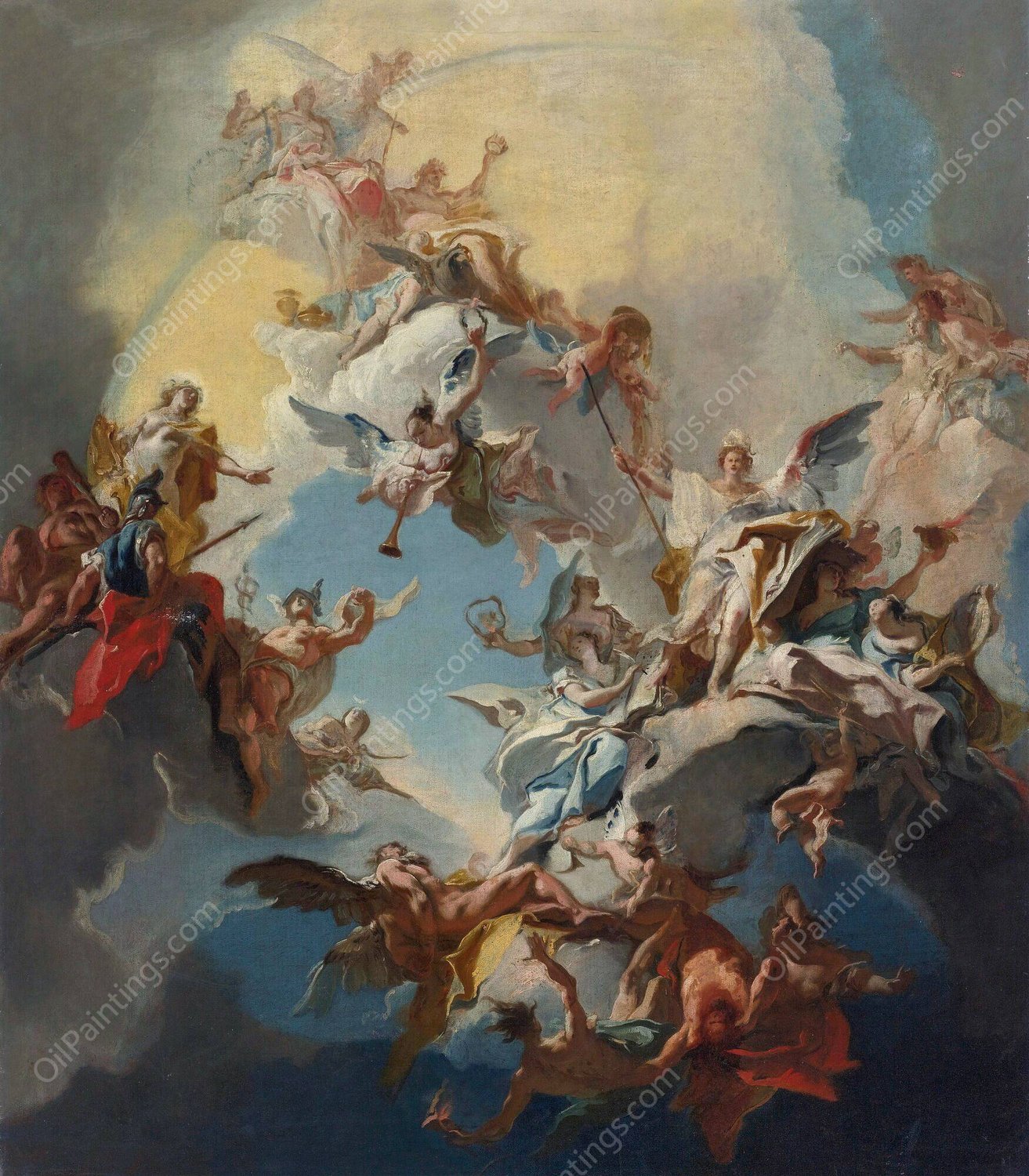 The Triumph Of Reason by Carlo Carlone - Hand-Painted Oil Painting Reproduction