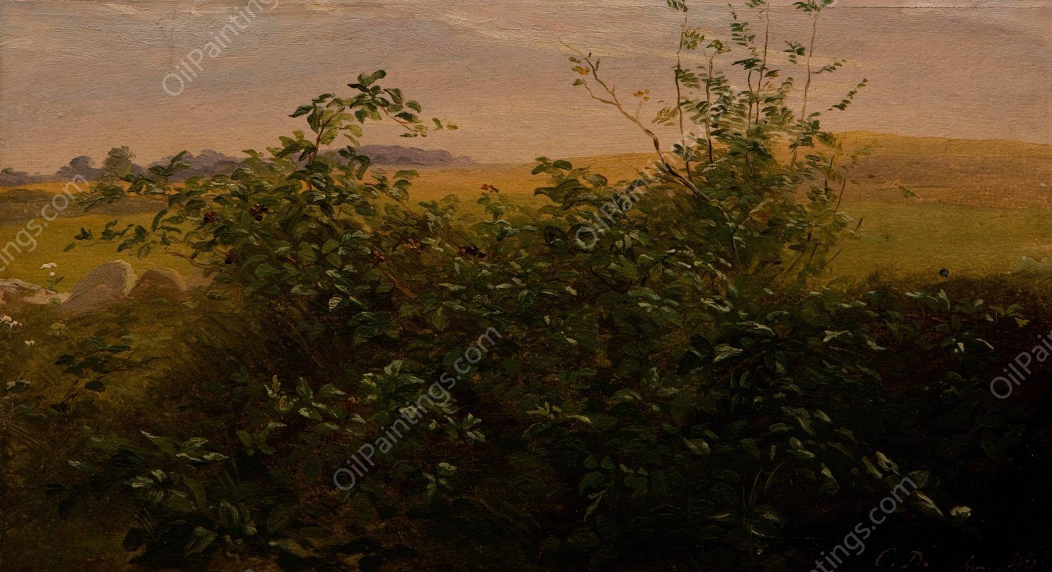 Hedge with blackberry  by Carlo Dalgas - Hand-Painted Oil Painting Reproduction