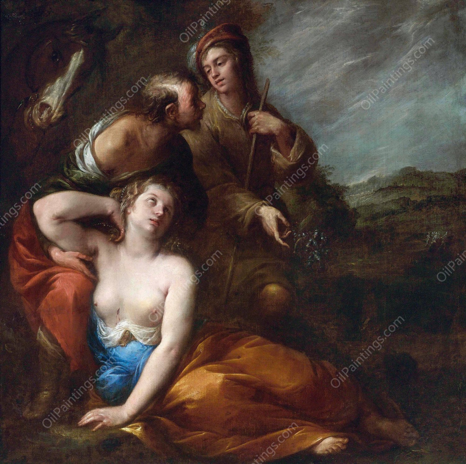 Silvio, Dorinda And Linco by Carlo Francesco Nuvolone - Hand-Painted Oil Painting Reproduction