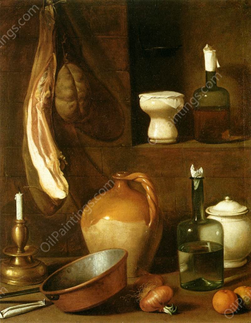 Still-Life with Ham by Carlo Magini - Hand-Painted Oil Painting Reproduction
