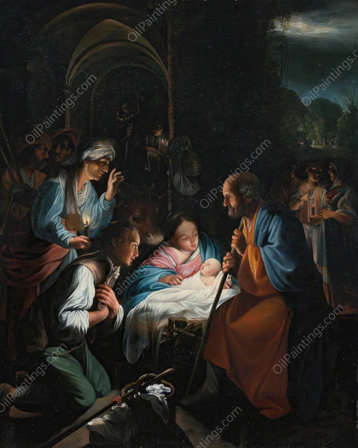 The Adoration Of The Shepherds by Carlo Saraceni - Hand-Painted Oil Painting Reproduction