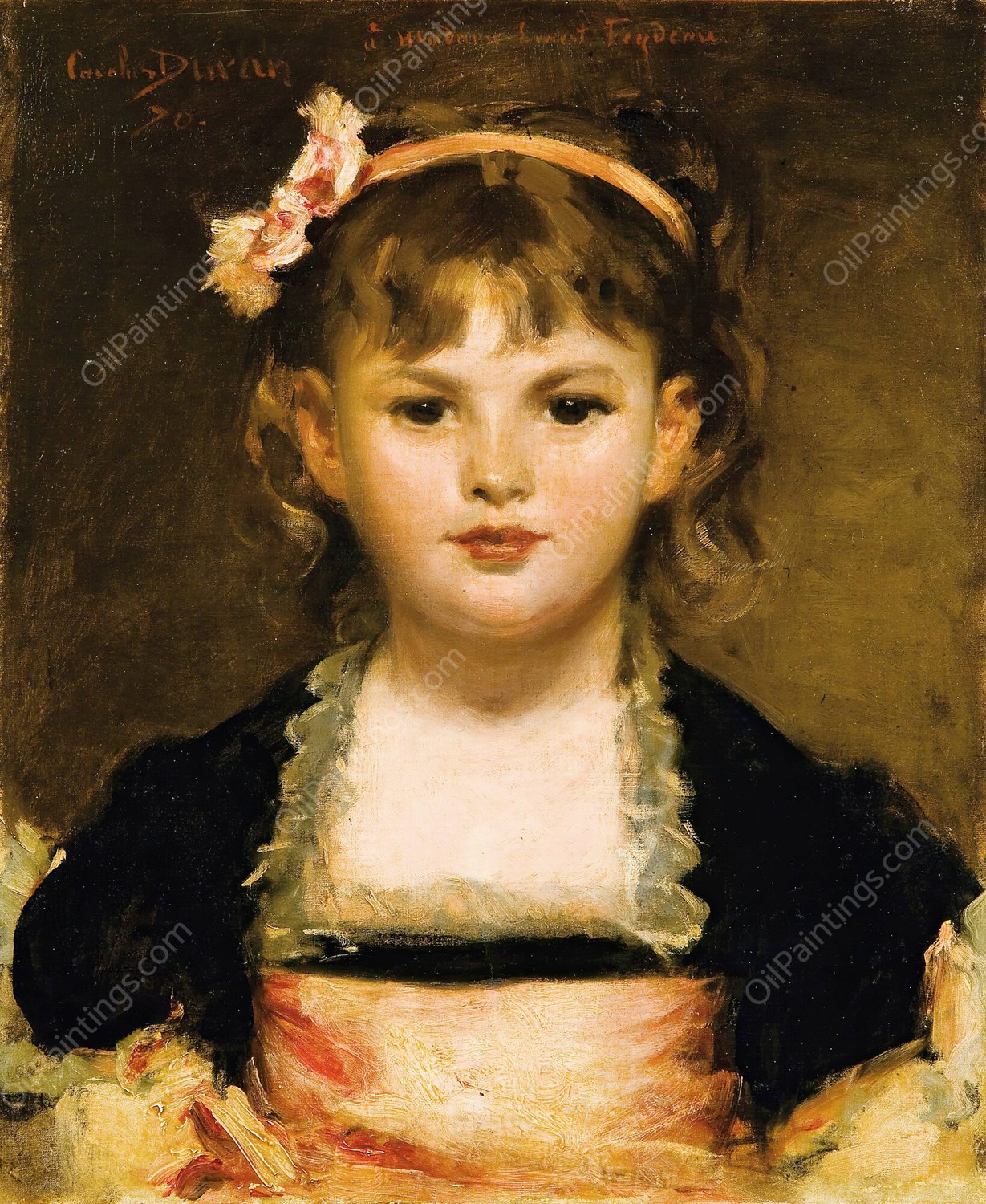Portait Of A Young Girl  by Carolus-Duran - Hand-Painted Oil Painting Reproduction