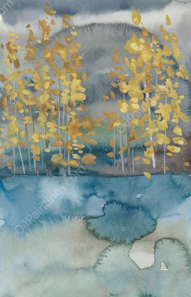 Golden Trees I by Chariklia Zarris - Hand-Painted Oil Painting Reproduction