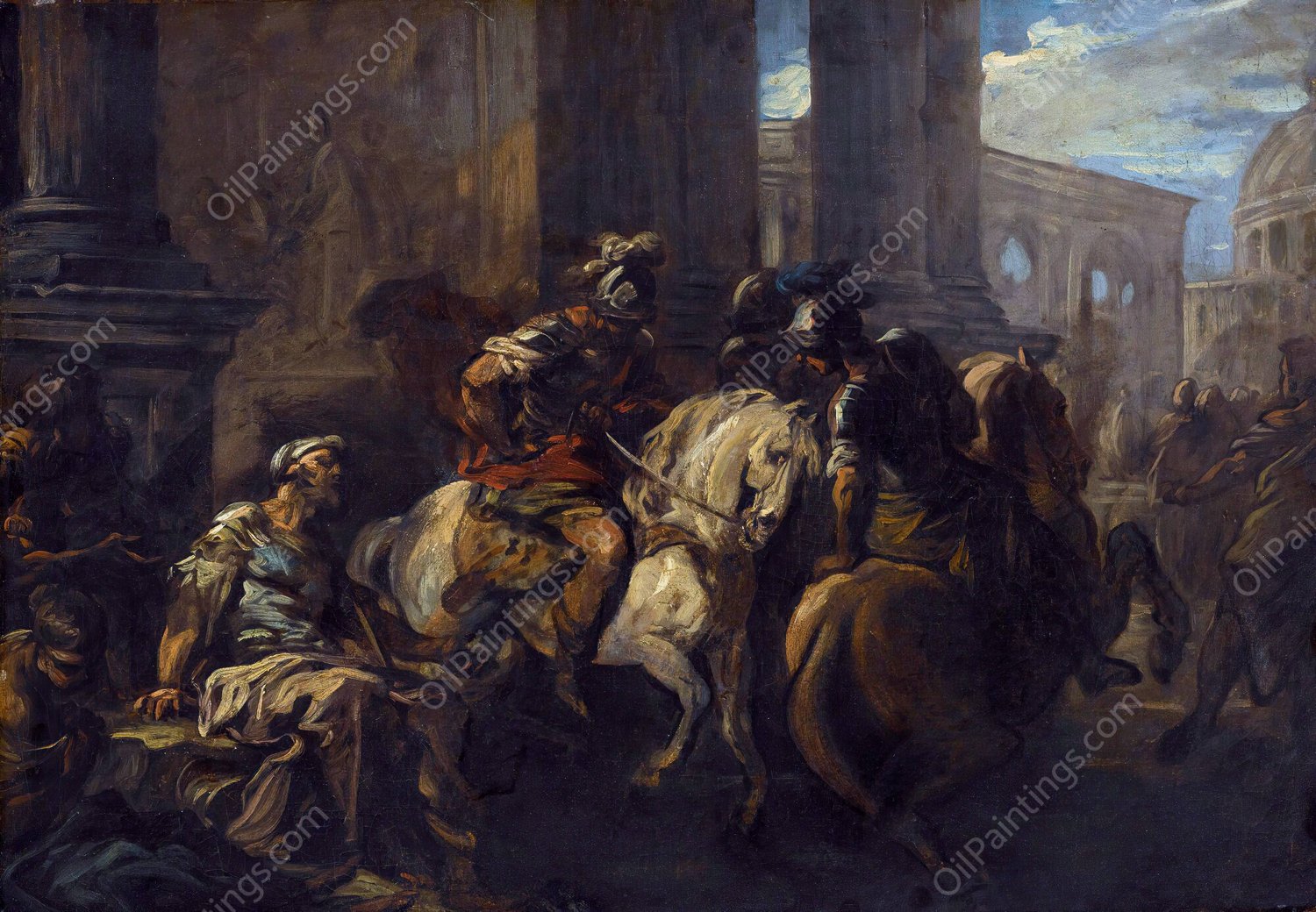 Belisarius Begging At The Gates Of Rome by Charles-Andre Van Loo - Hand-Painted Oil Painting Reproduction
