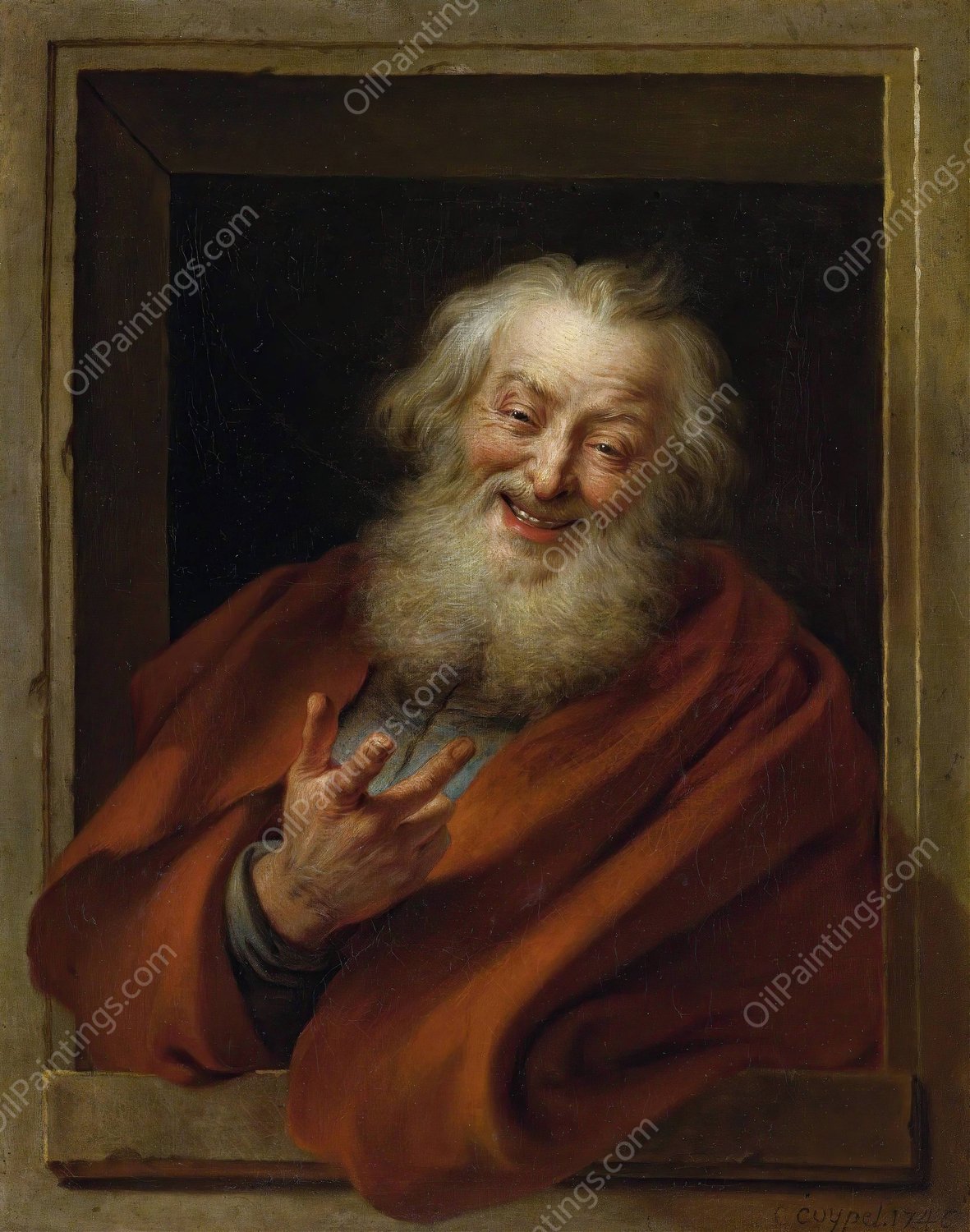 Cheerful Democritus  by Charles-Antoine Coypel - Hand-Painted Oil Painting Reproduction