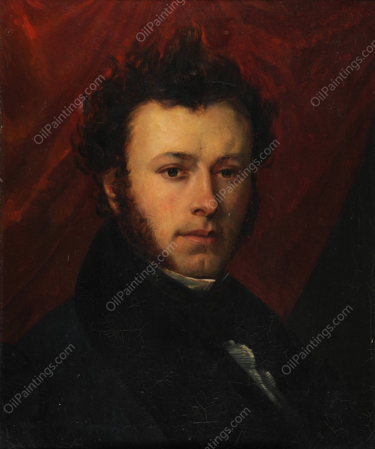 Autoportrait by Charles-Auguste Herbe - Hand-Painted Oil Painting Reproduction