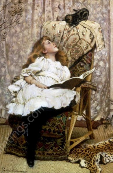 A Rival Attraction by Charles Burton Barber - Hand-Painted Oil Painting Reproduction