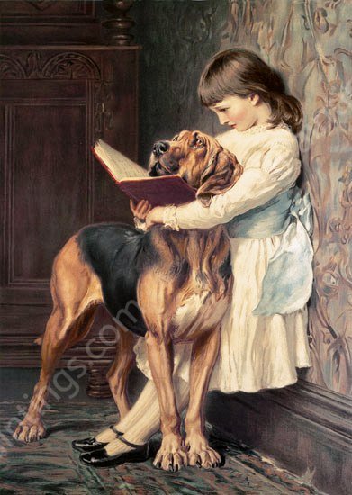 The Reading Lesson by Charles Burton Barber - Hand-Painted Oil Painting Reproduction