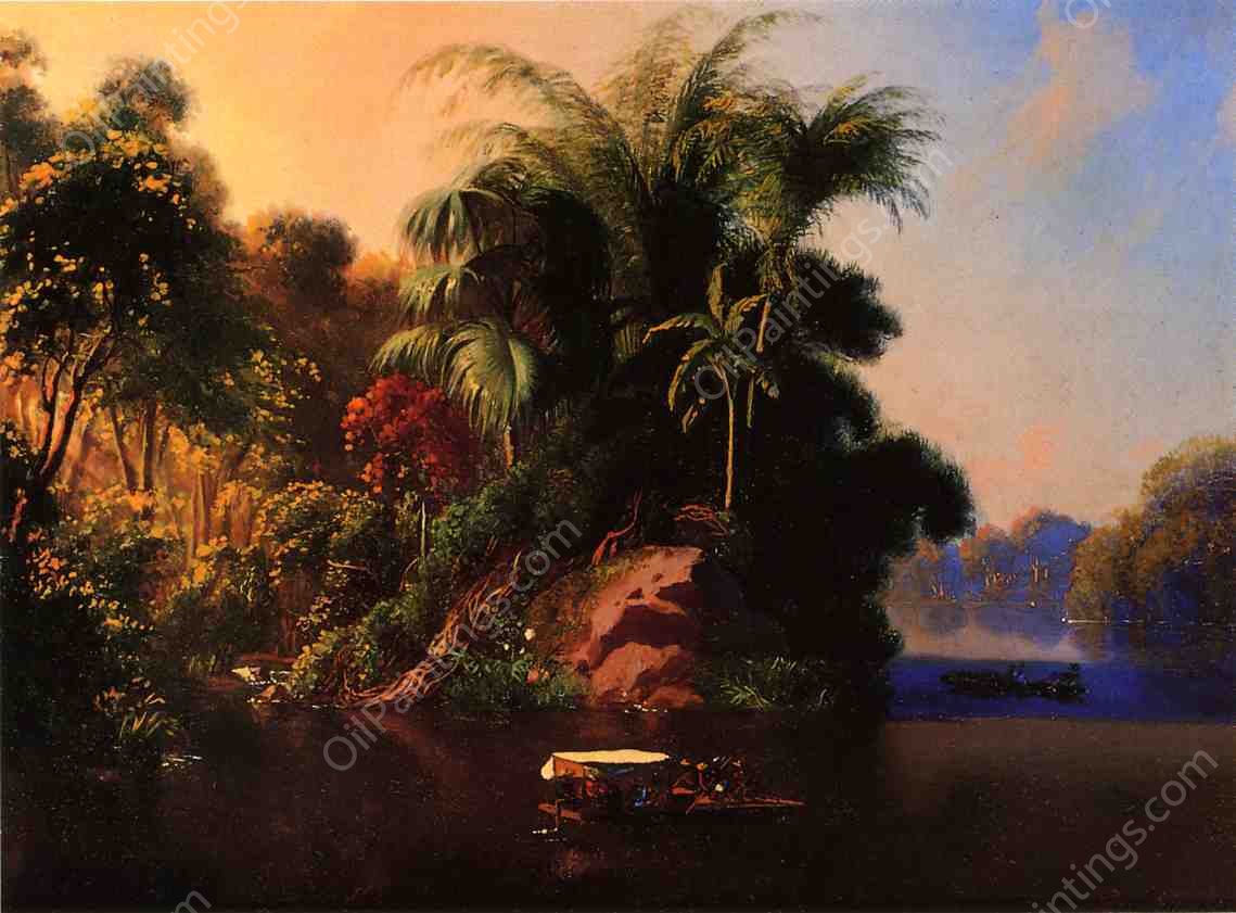 Boating on The Chagres River by Charles Christian Nahl - Hand-Painted Oil Painting Reproduction