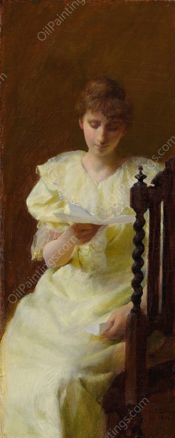Lady In Yellow  by Charles Courtney Curran - Hand-Painted Oil Painting Reproduction