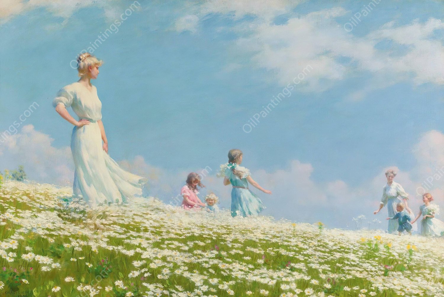 Summer  by Charles Courtney Curran - Hand-Painted Oil Painting Reproduction