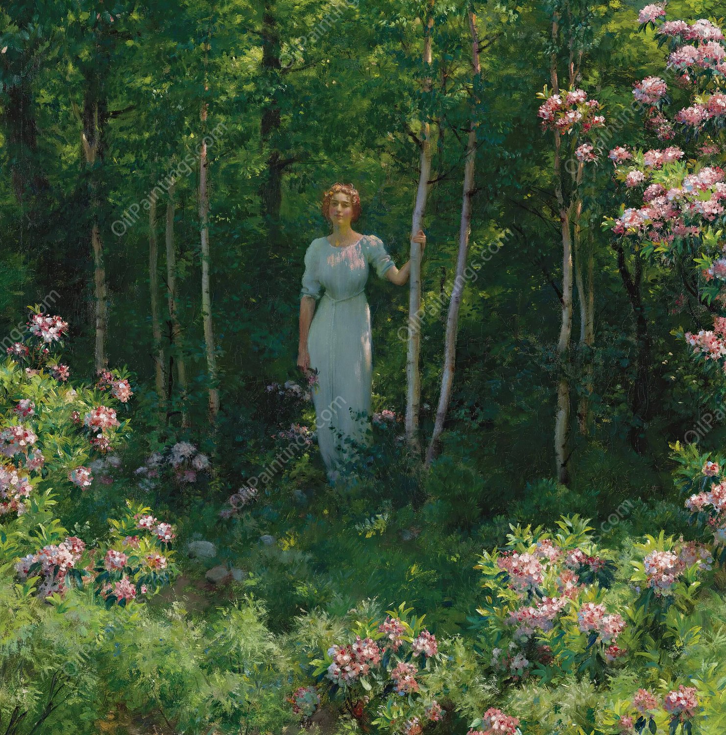 The Edge of The Woods  by Charles Courtney Curran - Hand-Painted Oil Painting Reproduction