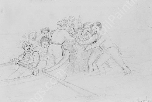 Shipwreck by Charles Cromwell Ingham - Hand-Painted Oil Painting Reproduction