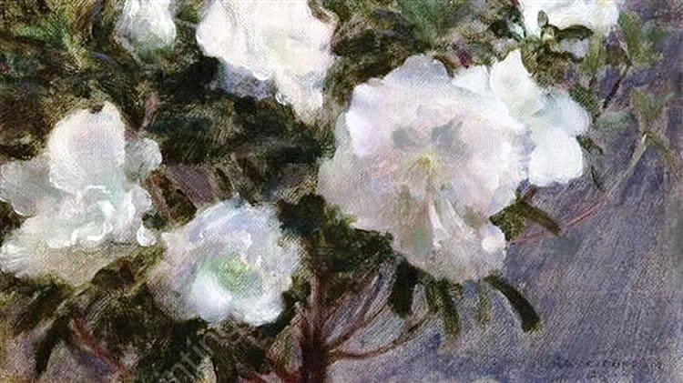 Floral Still Life by Charles Curran - Hand-Painted Oil Painting Reproduction