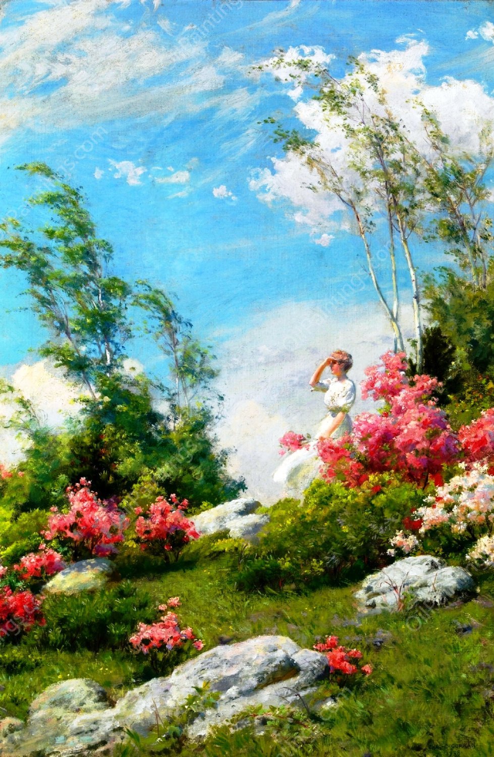 May Morning by Charles Curran - Hand-Painted Oil Painting Reproduction