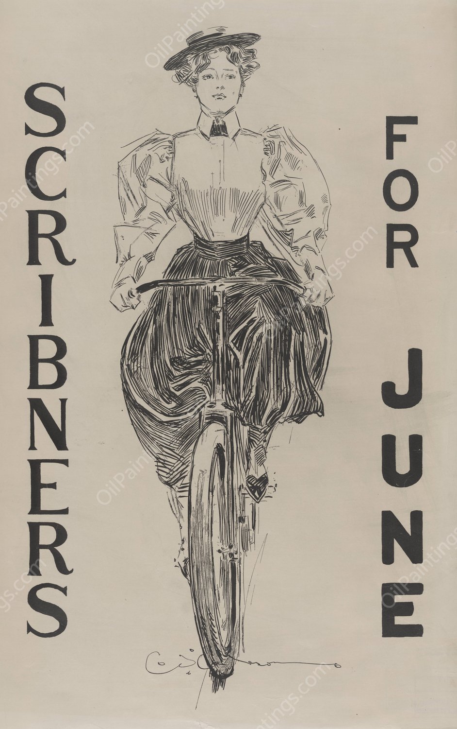 Scribner's for June  by Charles Dana Gibson - Hand-Painted Oil Painting Reproduction