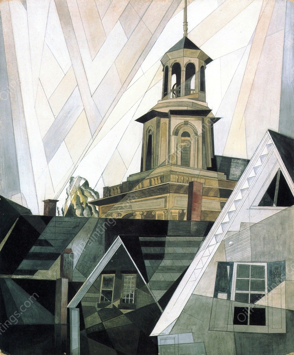 After Sir Christopher Wren by Charles Demuth - Hand-Painted Oil Painting Reproduction