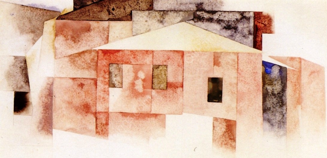 Architecture: Red House by Charles Demuth - Hand-Painted Oil Painting Reproduction