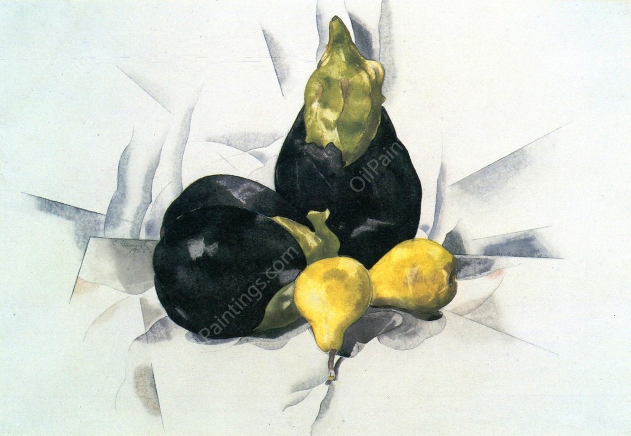 Eggplants and Pears by Charles Demuth - Hand-Painted Oil Painting Reproduction