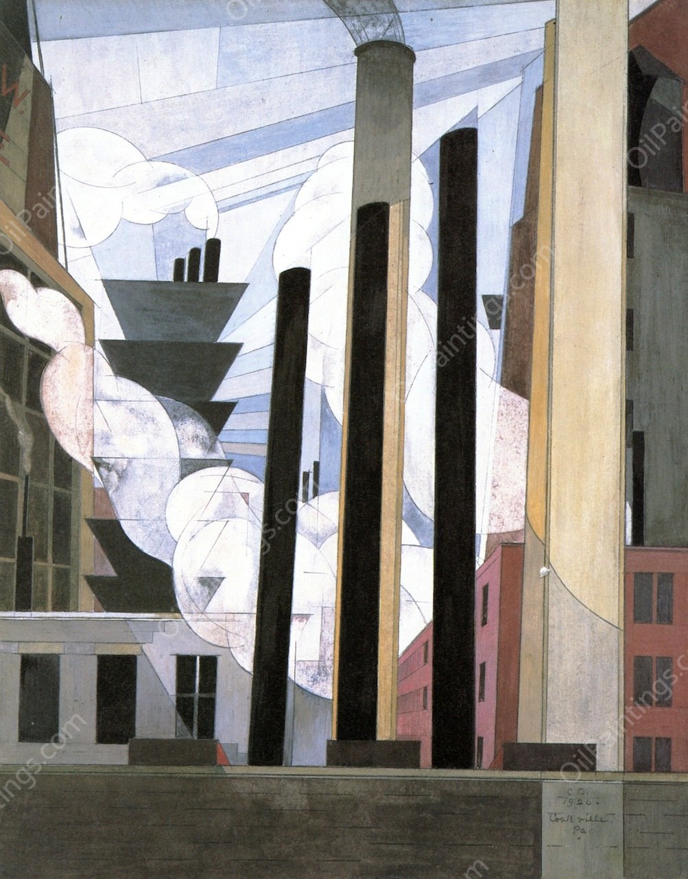 End of the Parade, Coatesville, Pa. by Charles Demuth - Hand-Painted Oil Painting Reproduction