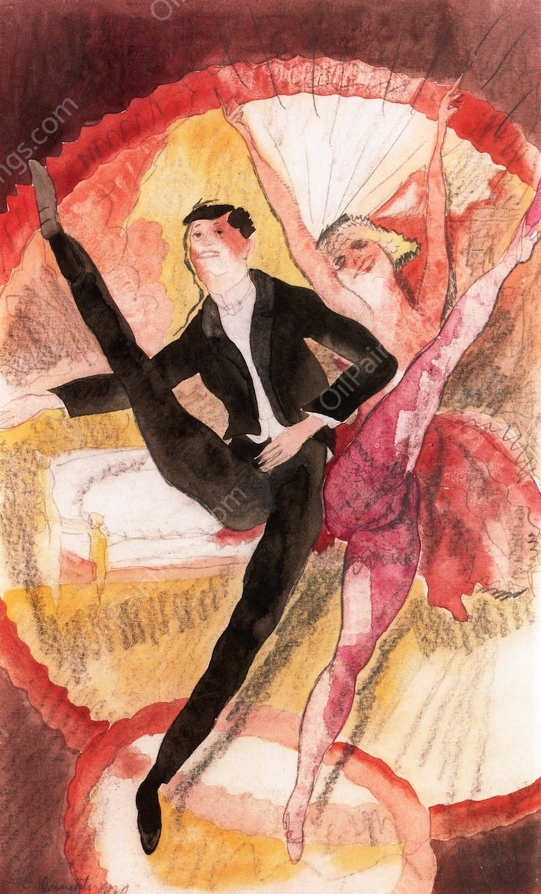 In Vaudeville, Two Dancers by Charles Demuth - Hand-Painted Oil Painting Reproduction