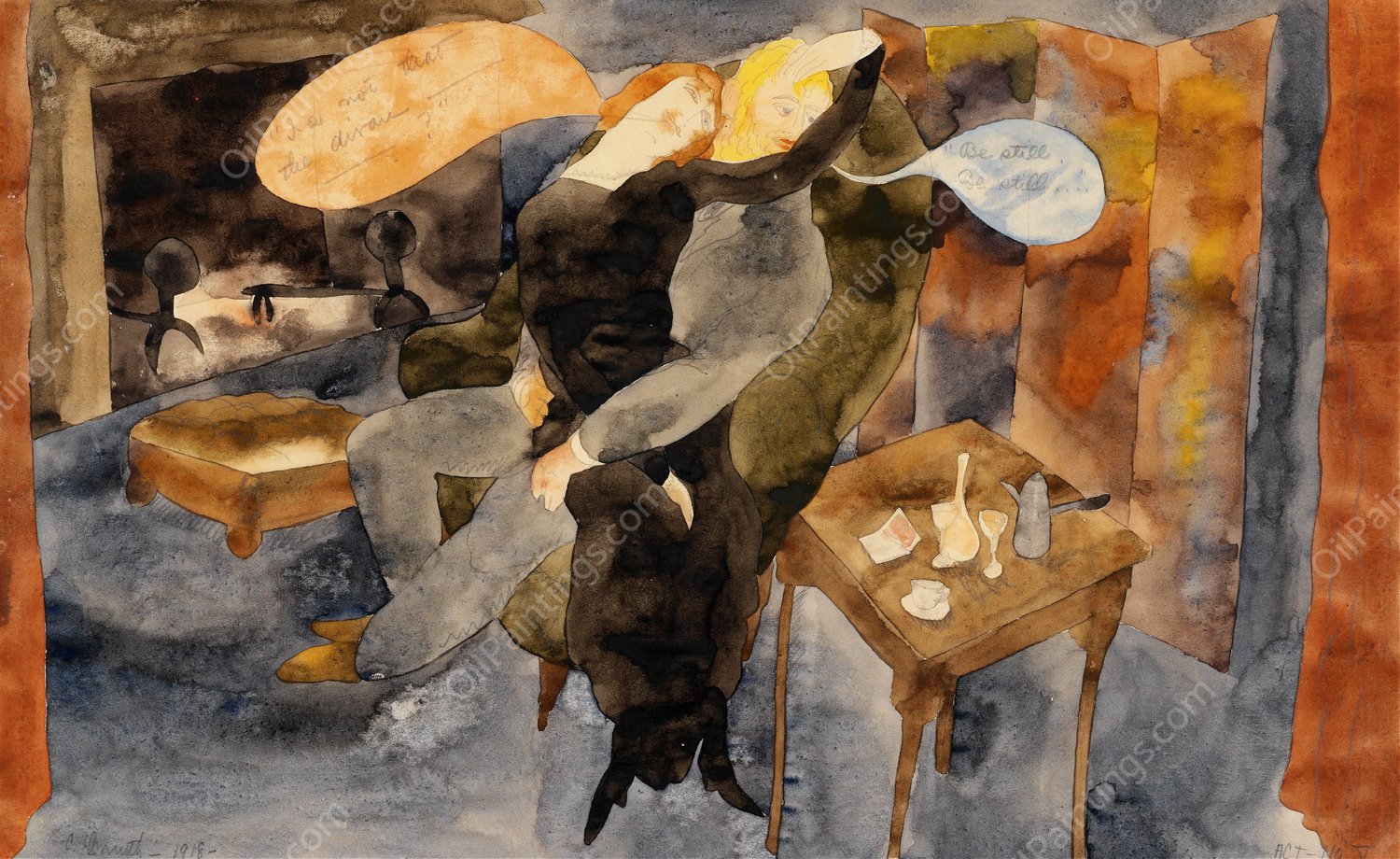 Lula and Alva SchOn  by Charles Demuth - Hand-Painted Oil Painting Reproduction