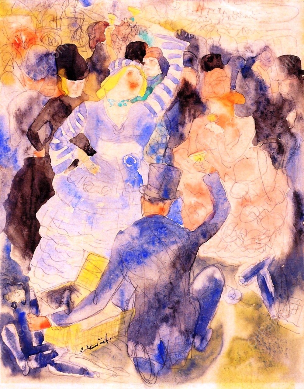 Nana at the Races by Charles Demuth - Hand-Painted Oil Painting Reproduction