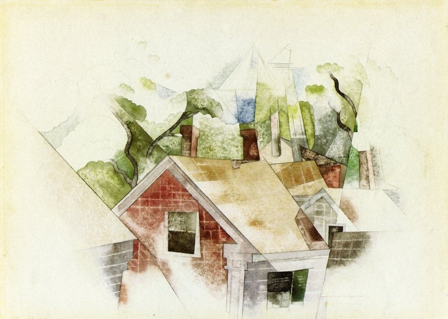 Rooftops by Charles Demuth - Hand-Painted Oil Painting Reproduction