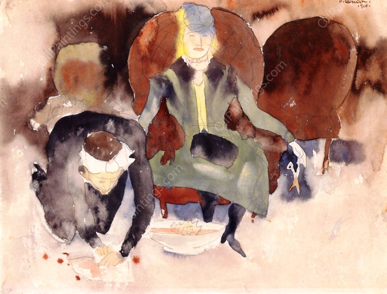 Sail: In Two Scene After Georges Stabs Himself with the Scissors by Charles Demuth - Hand-Painted Oil Painting Reproduction