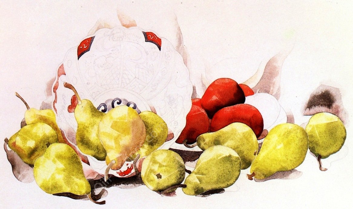 Still Life: Apples and Pears by Charles Demuth - Hand-Painted Oil Painting Reproduction