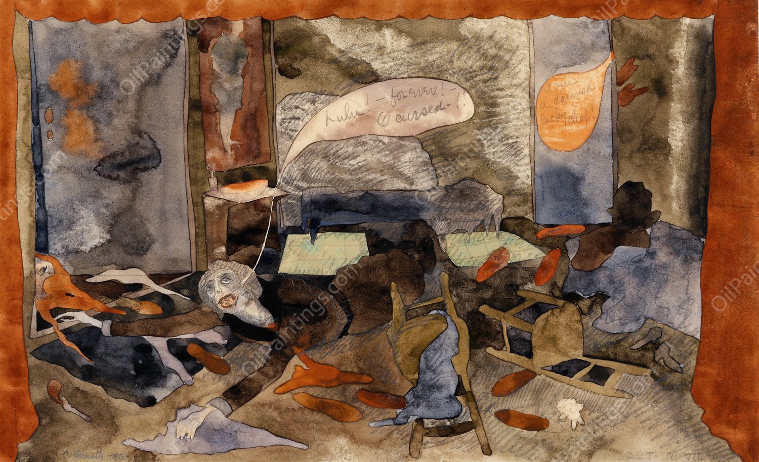 The Death of Countess Geschwitz  by Charles Demuth - Hand-Painted Oil Painting Reproduction