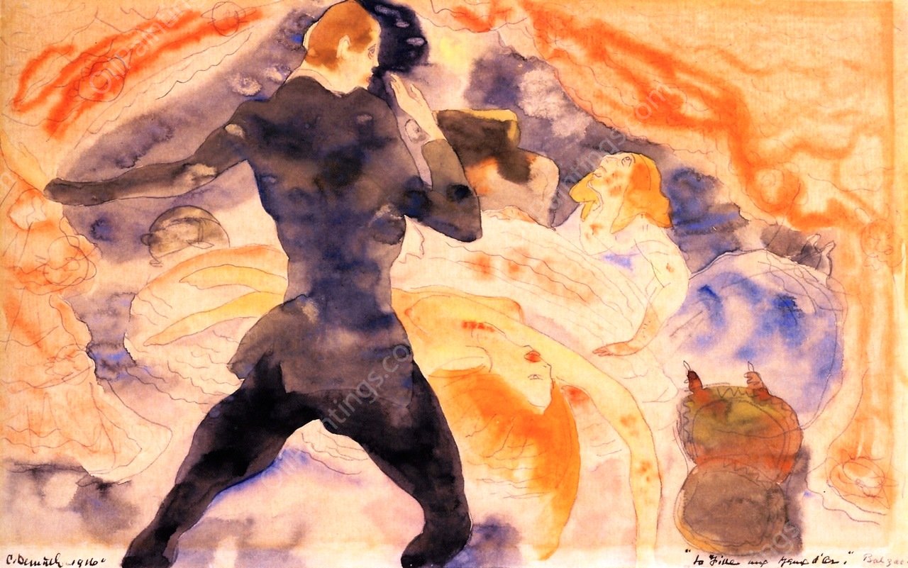 The Girl with the Golden Eyes by Charles Demuth - Hand-Painted Oil Painting Reproduction