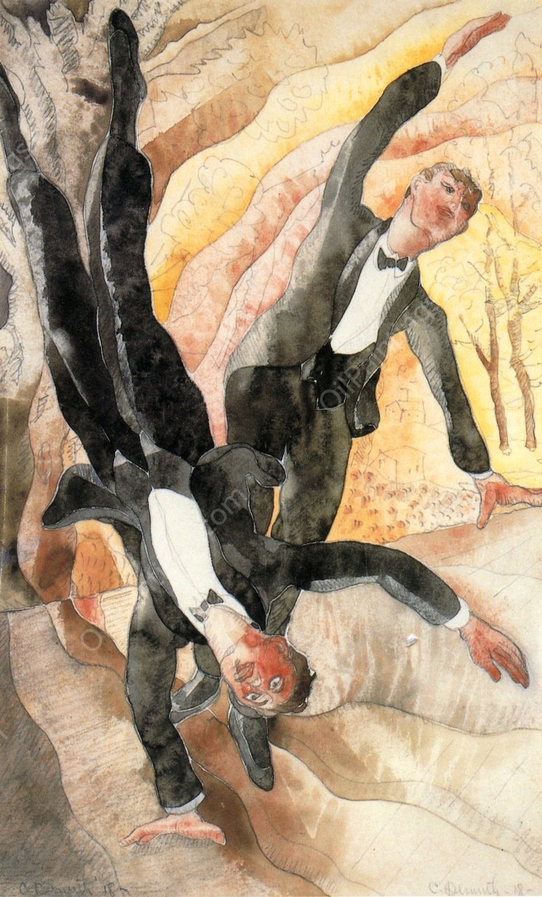 Two Acrobats by Charles Demuth - Hand-Painted Oil Painting Reproduction