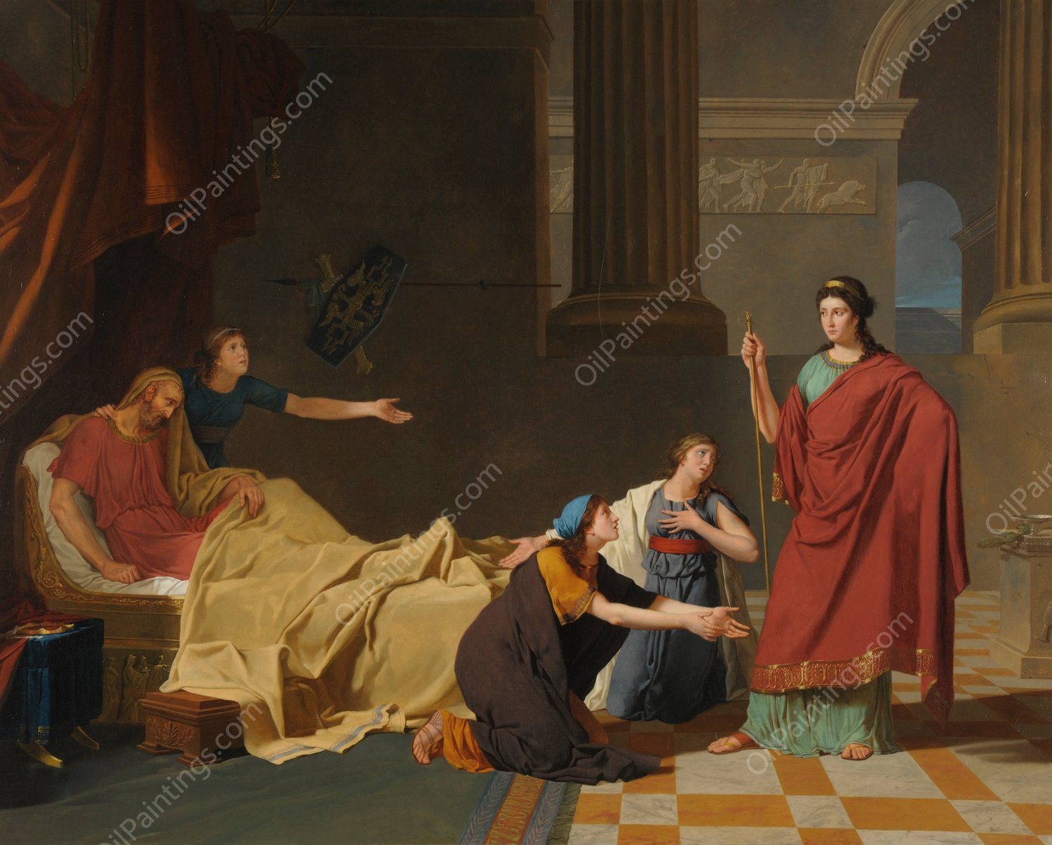 Les Filles de Pelias demandant a Medee le rajeunissement de leur pere  by Charles-Edouard Chaise - Hand-Painted Oil Painting Reproduction