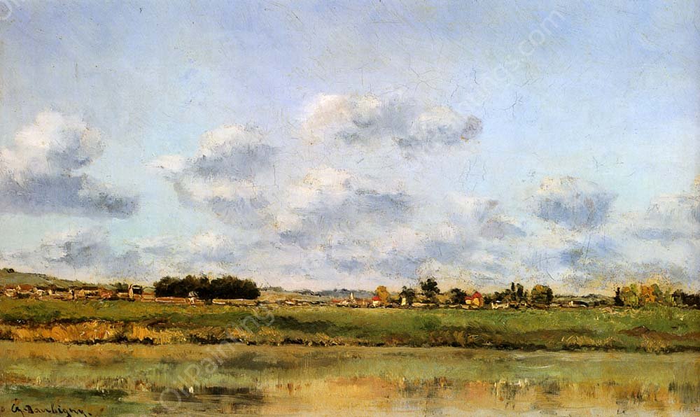 Banks of the Loing by Charles-Francois Daubigny - Hand-Painted Oil Painting Reproduction