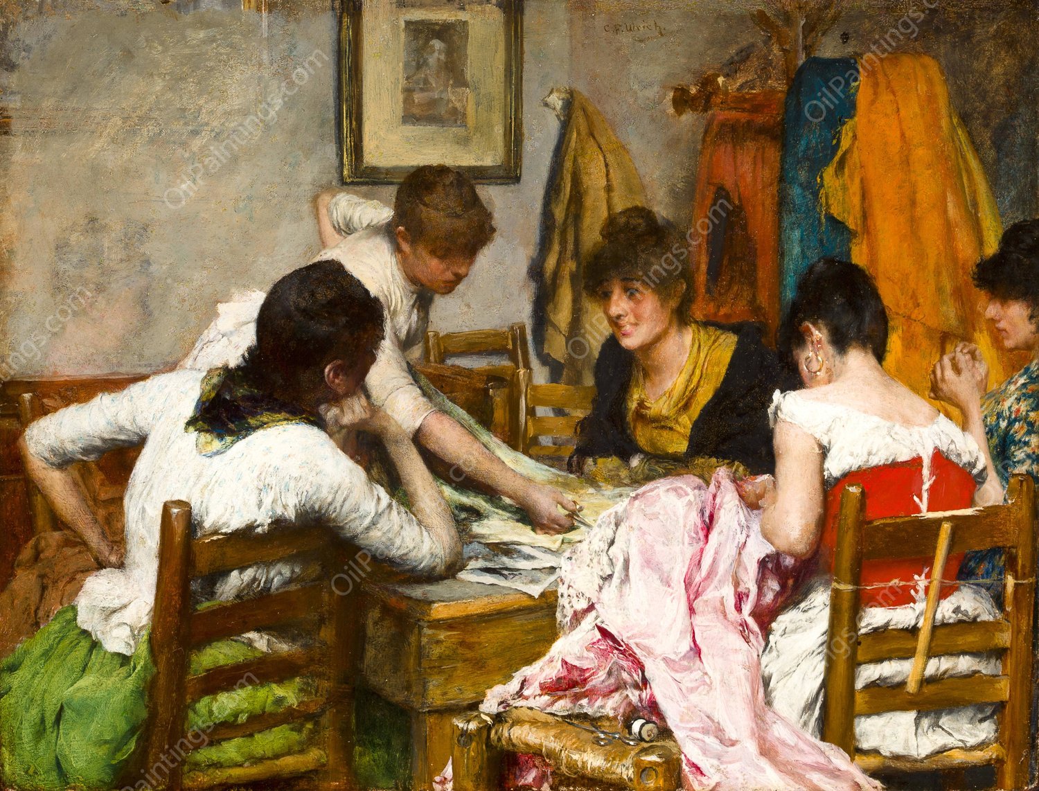 The New Dress by Charles Frederick Ulrich - Hand-Painted Oil Painting Reproduction