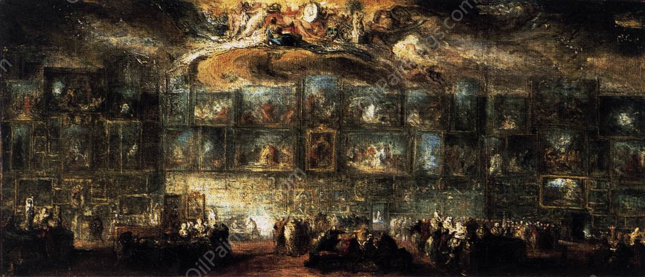 The Salon of 1779 by Charles-Germain De Saint-Aubin - Hand-Painted Oil Painting Reproduction