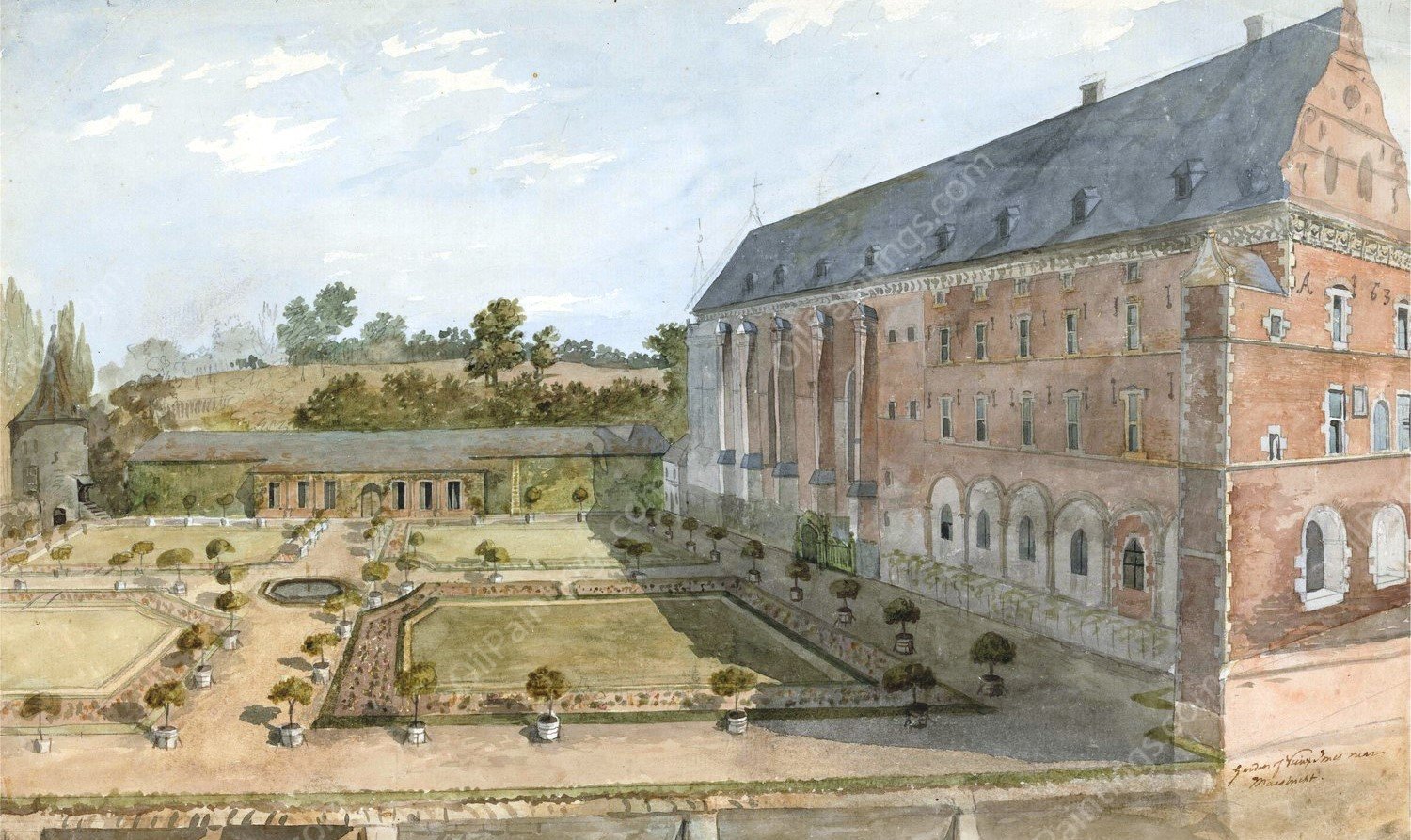 Garden of Vieux Jones near Maastricht  by Charles Gore - Hand-Painted Oil Painting Reproduction