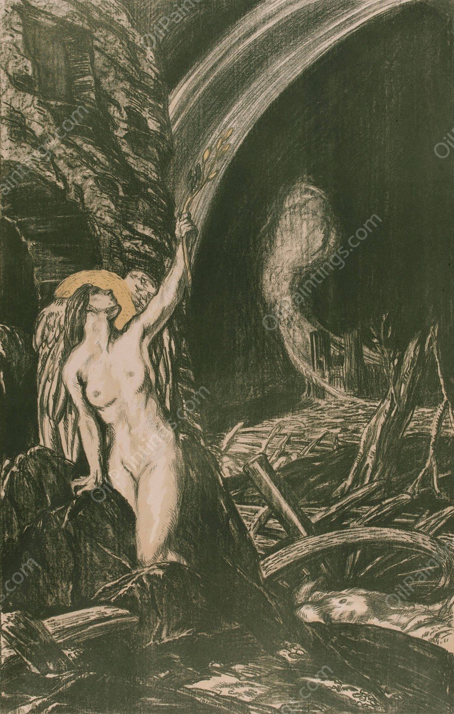 La Renaissance des arts  by Charles Haslewood Shannon - Hand-Painted Oil Painting Reproduction