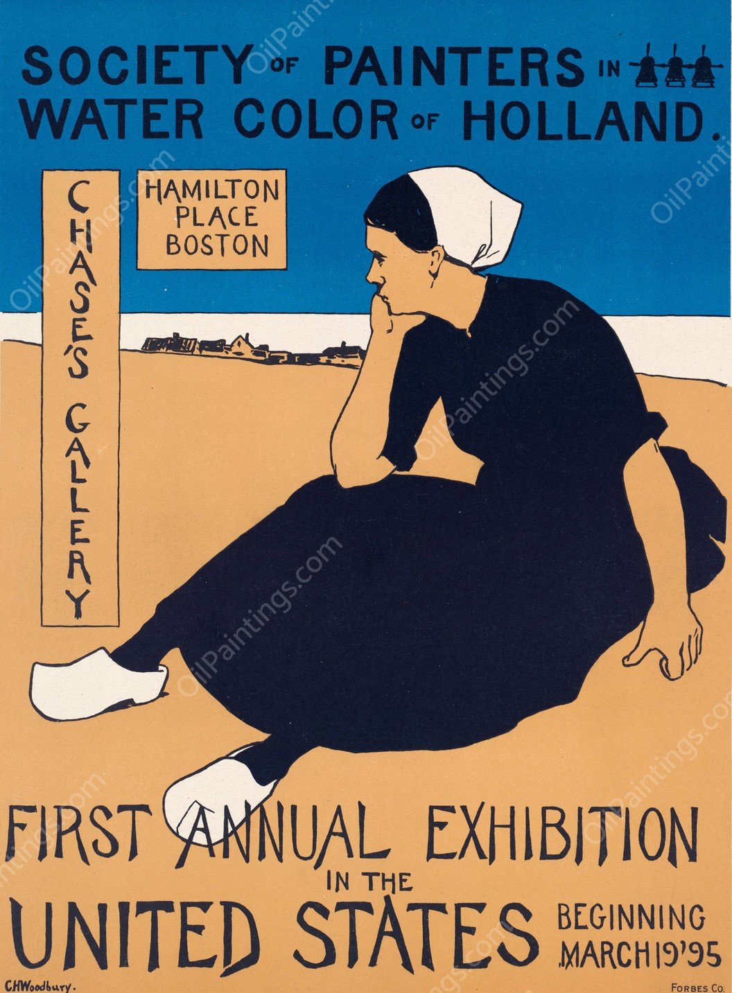 Society of painters in water color of Holland  by Charles Herbert Woodbury - Hand-Painted Oil Painting Reproduction