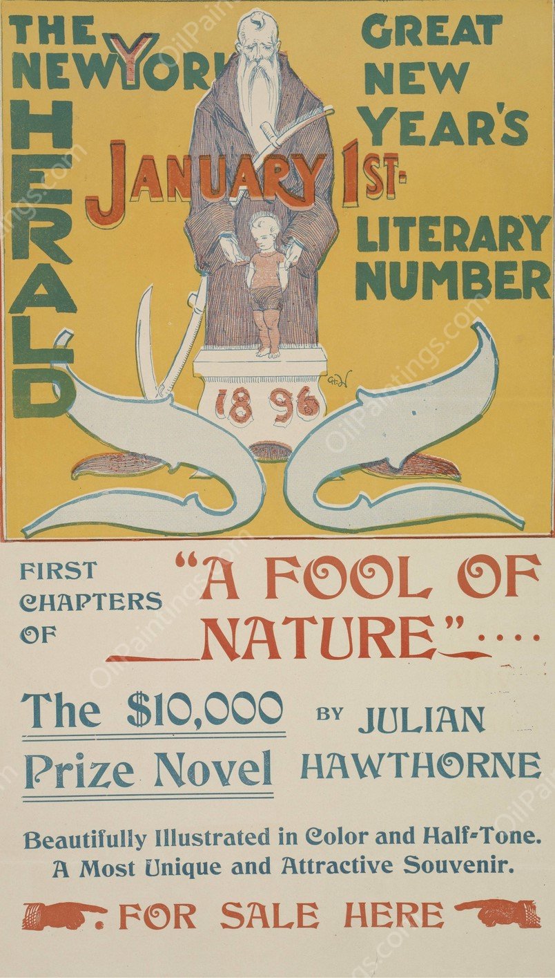 The New York Sunday Herald. January 1st 1896  by Charles Hubbard Woodbury - Hand-Painted Oil Painting Reproduction