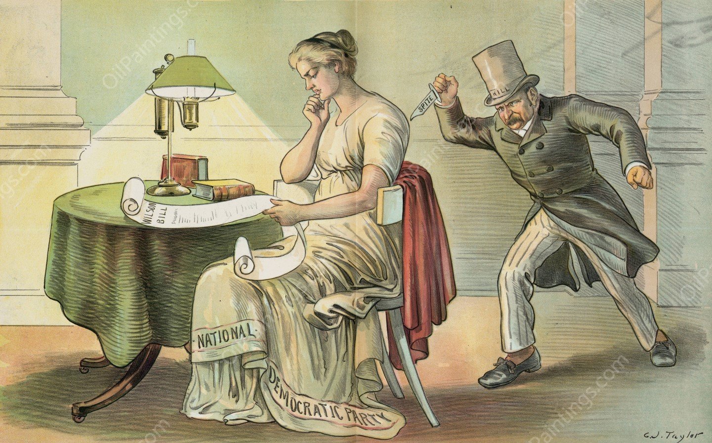 I am a Democrat!  by Charles Jay Taylor - Hand-Painted Oil Painting Reproduction